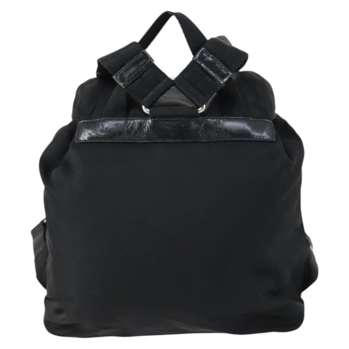 Prada Vela Double Front Pocket Backpack Tessuto With Saffiano Leather Black Nylon Backpack Bag (Authentic Pre-Loved)