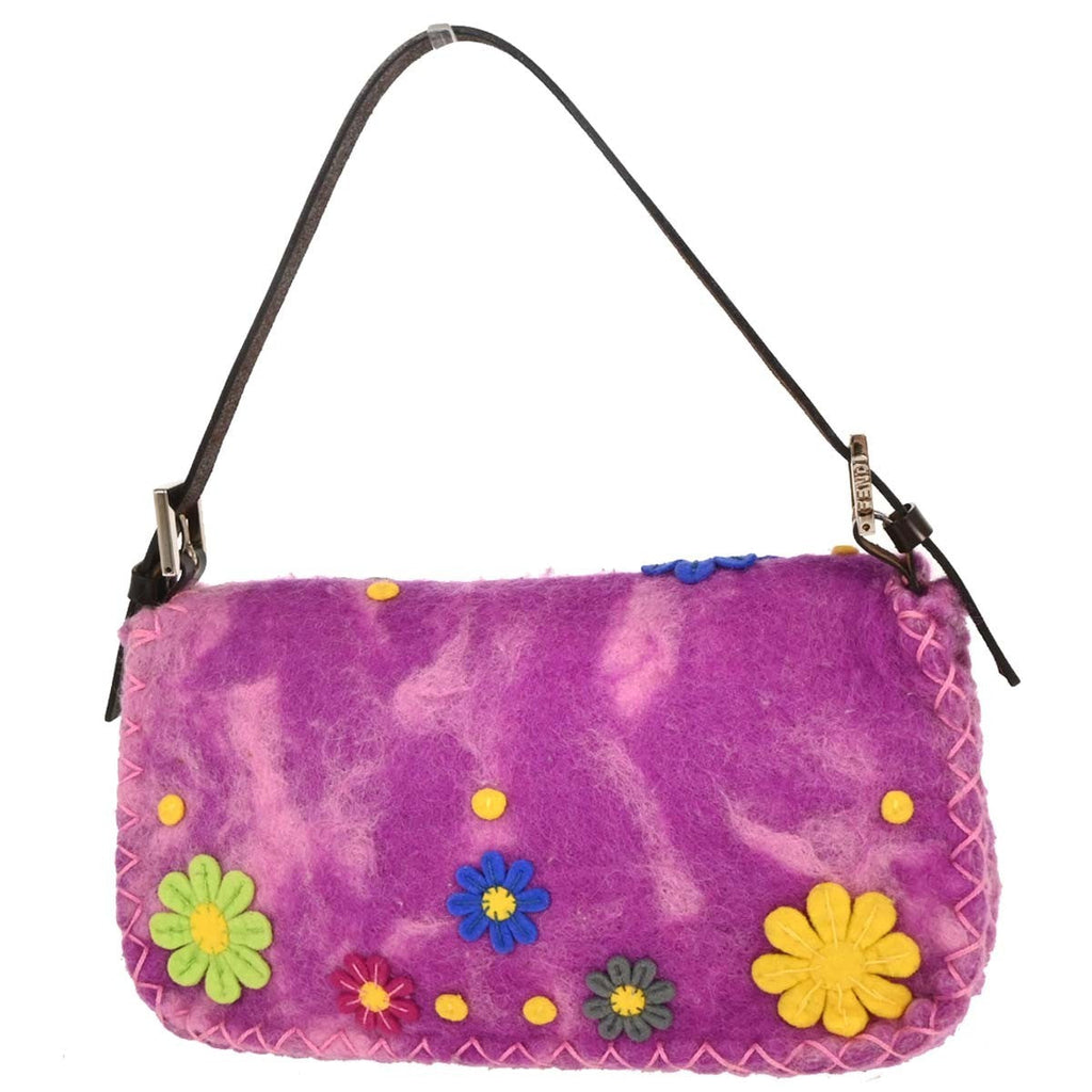Fendi Baguette Bag Patent Purple Felt,Leather Handbag (Authentic Pre-Loved)