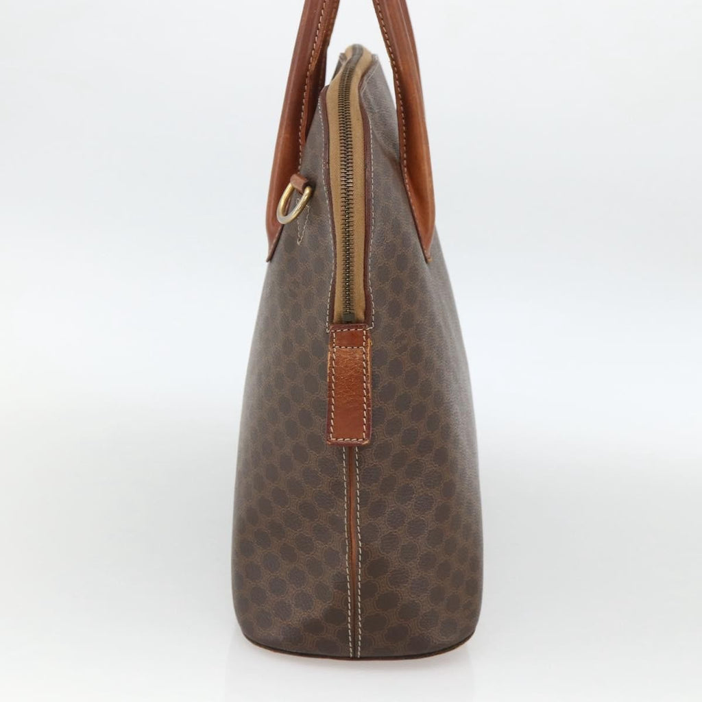 Celine Macadam Handbag Macadam With Leather Brown Canvas Handbag (Authentic Pre-Loved)