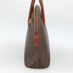 Celine Macadam Handbag Macadam With Leather Brown Canvas Handbag (Authentic Pre-Loved)
