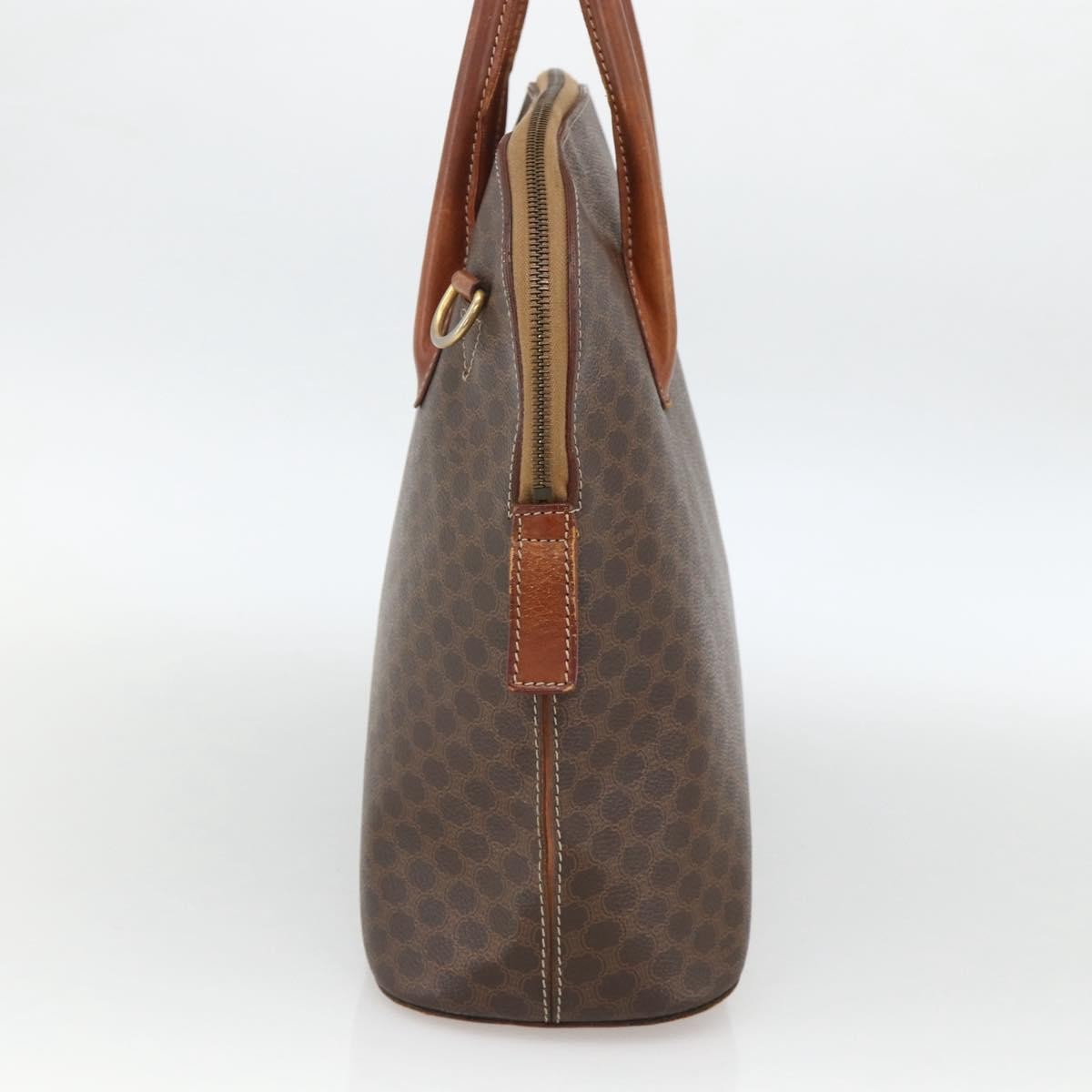 Celine Macadam Handbag Macadam With Leather Brown Canvas Handbag (Authentic Pre-Loved)