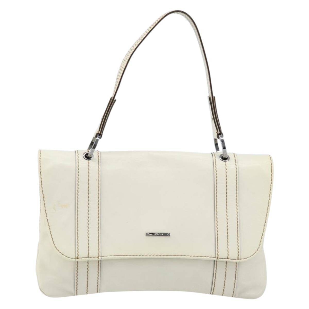 Gucci Vintage Handbag Leather White Leather Handbag (Authentic Pre-Loved)