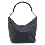Gucci Vintage Bamboo Hobo Leather Black Leather Handbag (Authentic Pre-Loved)