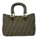 Fendi Zucca Tote Bag Ff Motif Brown Canvas Handbag (Authentic Pre-Loved)