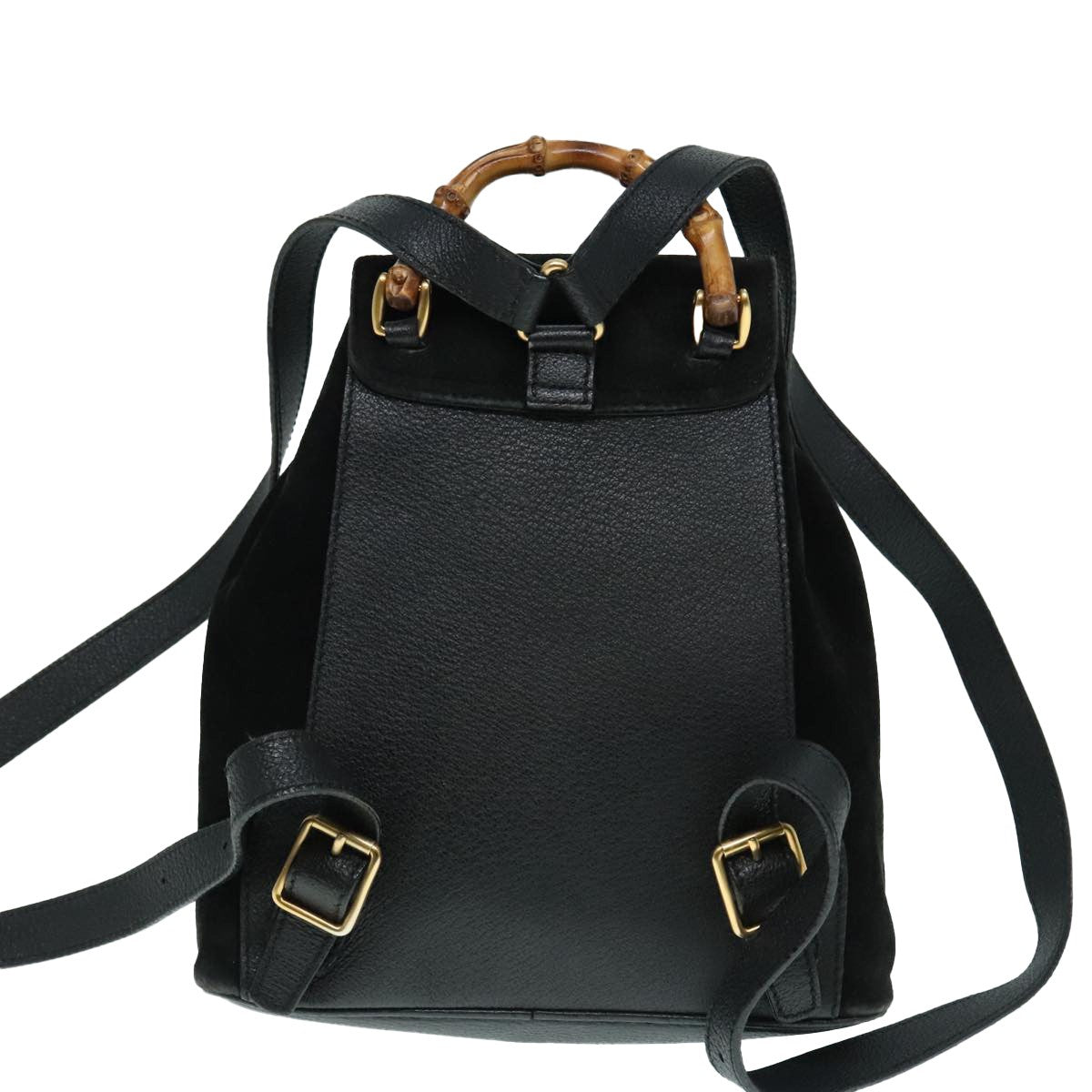 Gucci Gucci Bamboo Backpack Daim Black Suede Backpack Bag (Authentic Pre-Loved)