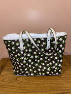 Michael Kors Carter Large Open Tote Bag Floral Magnetic Handbag Cream Brown NEW