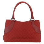 Gucci Vintage Ring Tote Gg Canvas With Leather Red Canvas Handbag (Authentic Pre-Loved)