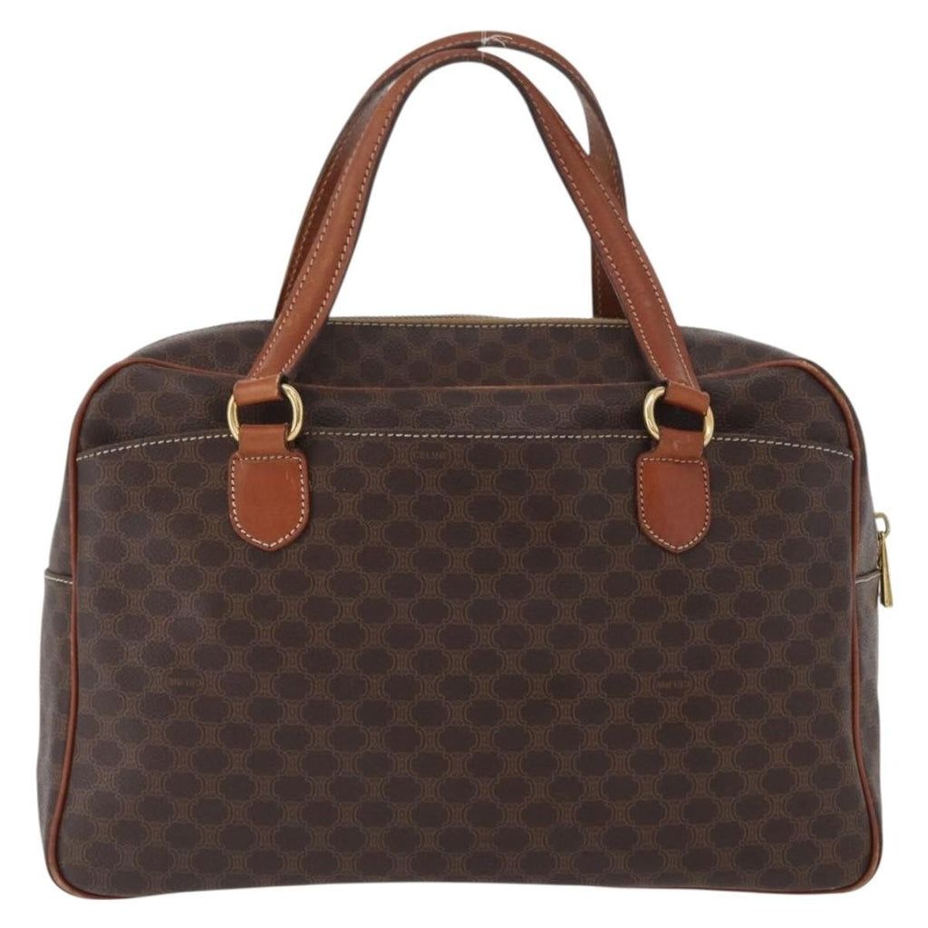 Celine Vintage Macadam Handbag Canvas And Leather Brown Canvas Handbag (Authentic Pre-Loved)