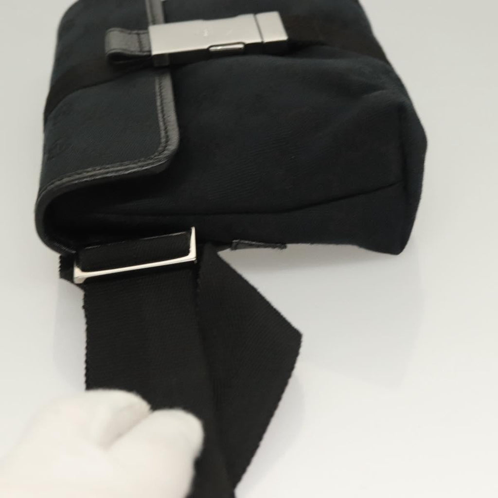 Gucci Buckle Belt Bag Gg Canvas Black Canvas Bag (Authentic Pre-Loved)