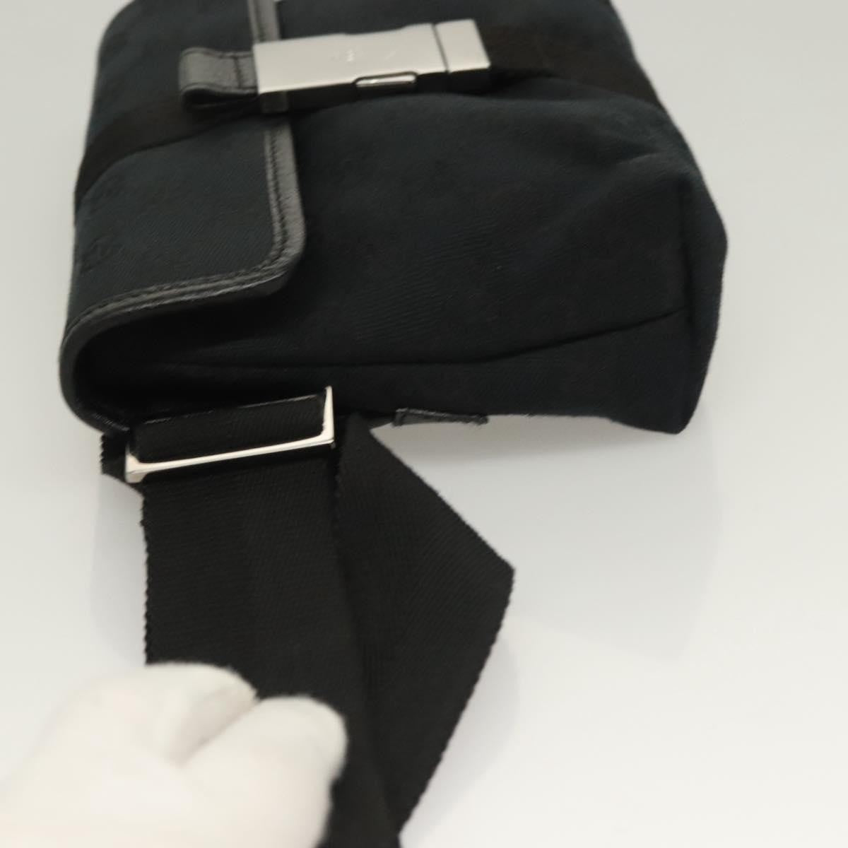 Gucci Buckle Belt Bag Gg Canvas Black Canvas Bag (Authentic Pre-Loved)
