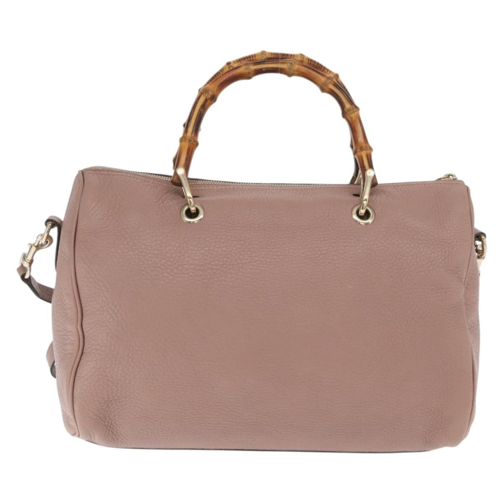 Gucci Bamboo Shopper Tote Leather Pink Leather Handbag (Authentic Pre-Loved)