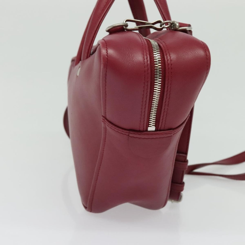 Balenciaga Triangle Duffle Bag Leather Red Leather Handbag (Authentic Pre-Loved)