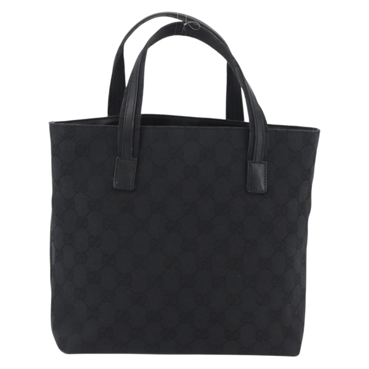 Gucci Double Pocket Tote Gg Canvas Black Canvas Handbag (Authentic Pre-Loved)