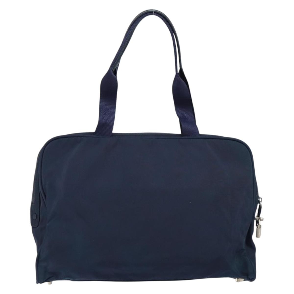Prada Zip Around Tote Tessuto Navy Nylon Handbag (Authentic Pre-Loved)