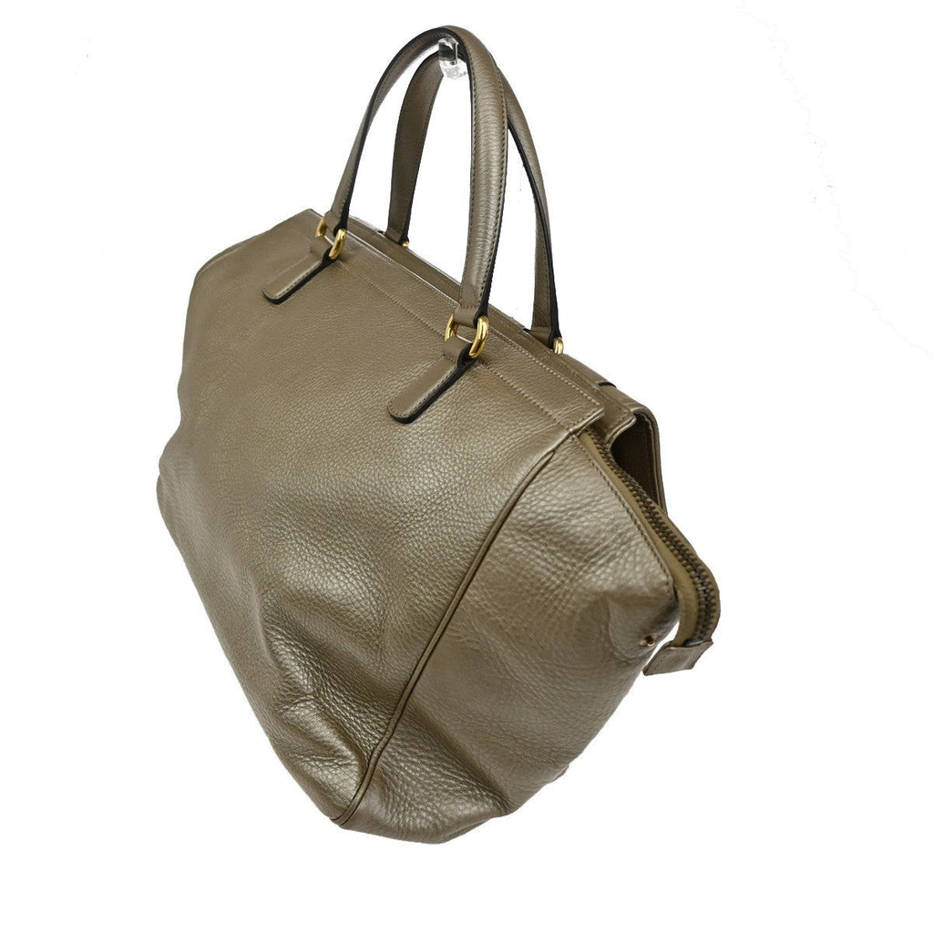Gucci 1973 Top Handle Bag Leather Gold Leather Handbag (Pre-Loved)