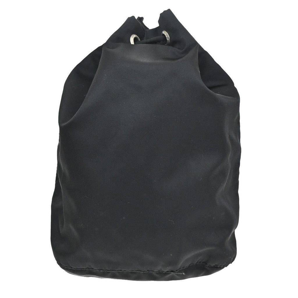 Prada Drawstring Wristlet Bucket Bag Tessuto Black Nylon Handbag (Pre-Loved)