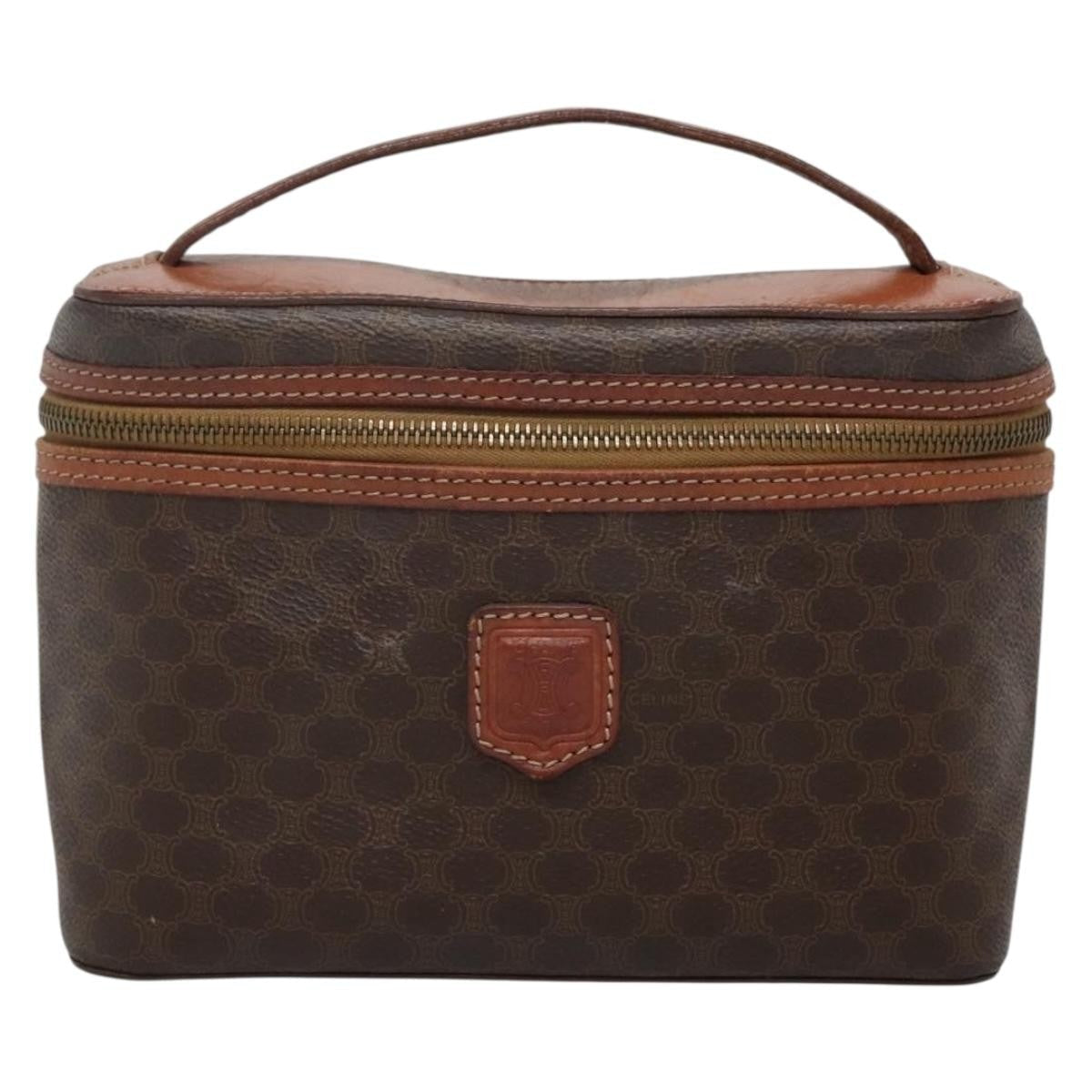 Celine Macadam Vanity Bag Canvas Brown Pvc Bag (Authentic Pre-Loved)
