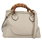 Gucci Diana Bamboo Top Handle Tote Leather White Leather Handbag (Authentic Pre-Loved)