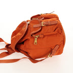 Prada Vela Double Front Pocket Backpack Tessuto With Saffiano Leather Orange Nylon Backpack Bag (Authentic Pre-Loved)