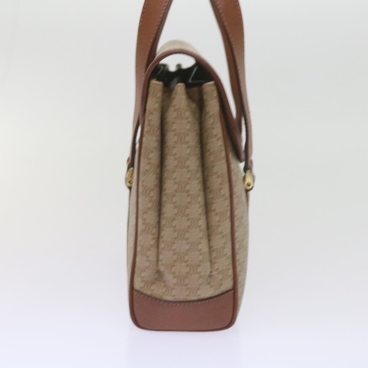 Celine Vintage Macadam Handbag Canvas And Leather Beige Canvas Handbag (Authentic Pre-Loved)