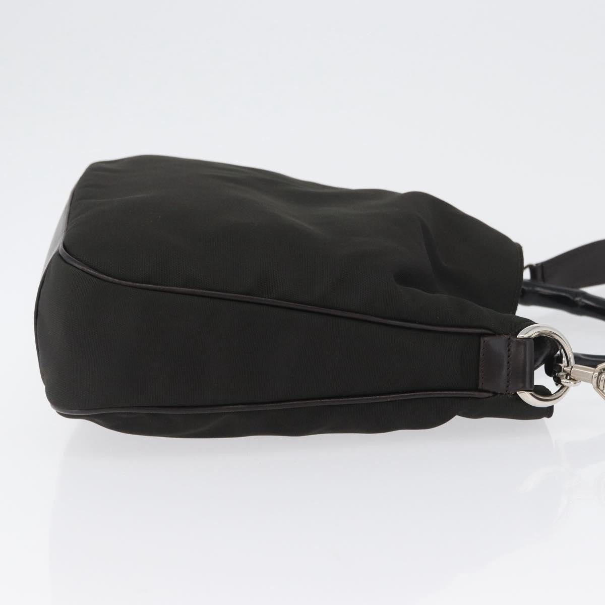 Gucci Vintage Bamboo Handle Bag Nylon Black Nylon Handbag (Authentic Pre-Loved)