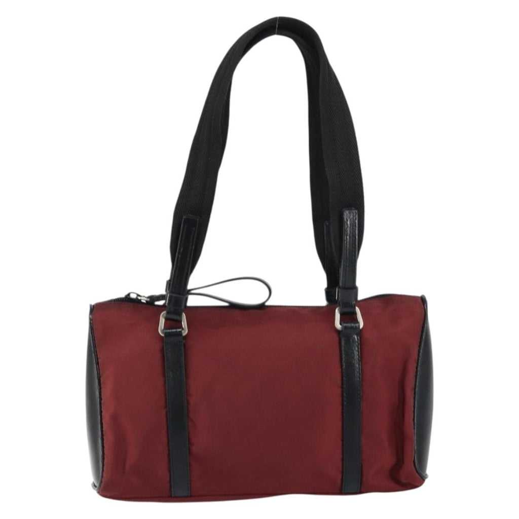 Prada Vintage Zip Handbag Tessuto Burgundy Nylon Handbag (Authentic Pre-Loved)