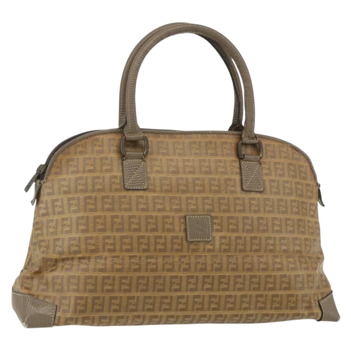 Fendi Zucchino Canvas Brown Canvas Handbag (Authentic Pre-Loved)
