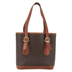 Celine Vintage Macadam Handbag Canvas And Leather Brown Canvas Handbag (Authentic Pre-Loved)
