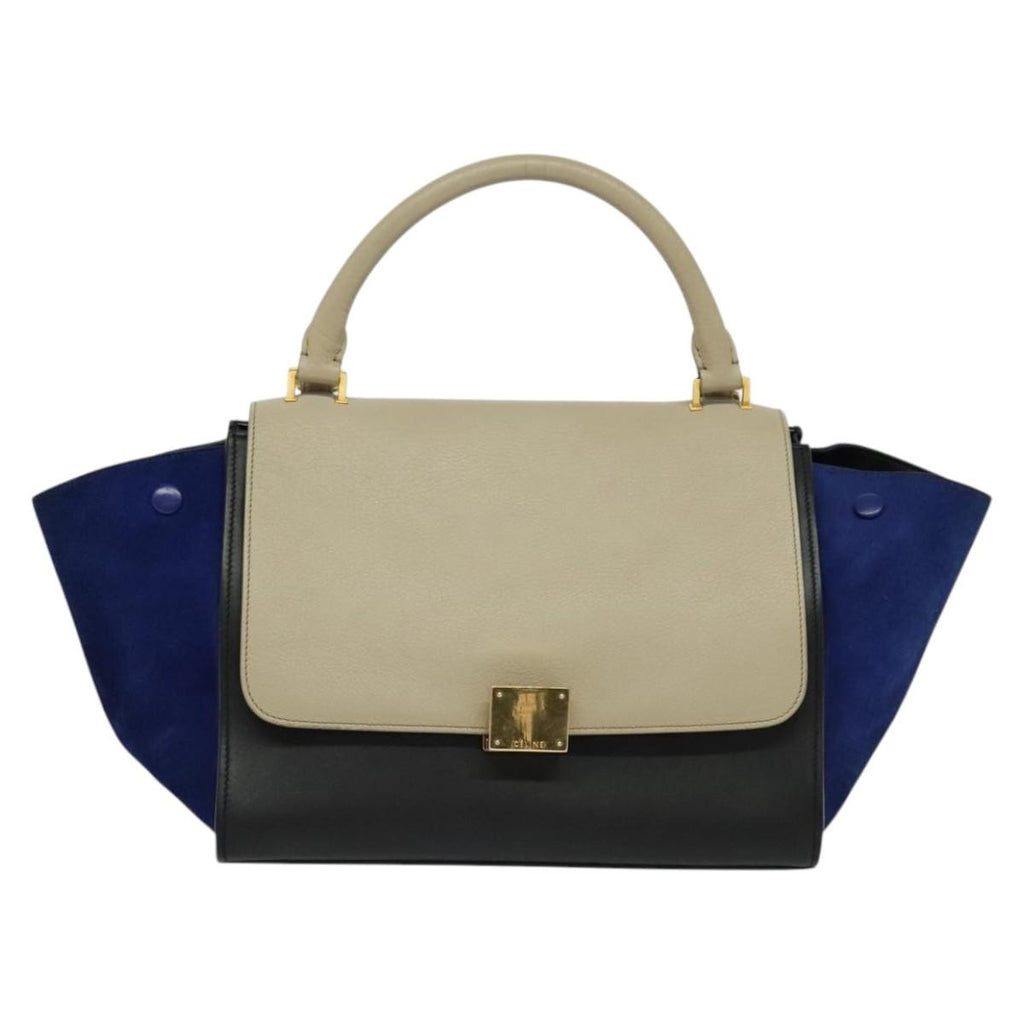 Celine Tricolor Trapeze Bag Leather Beige Leather Handbag (Authentic Pre-Loved)