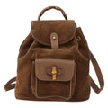 Gucci Gucci Bamboo Backpack Daim Brown Suede Backpack Bag (Authentic Pre-Loved)