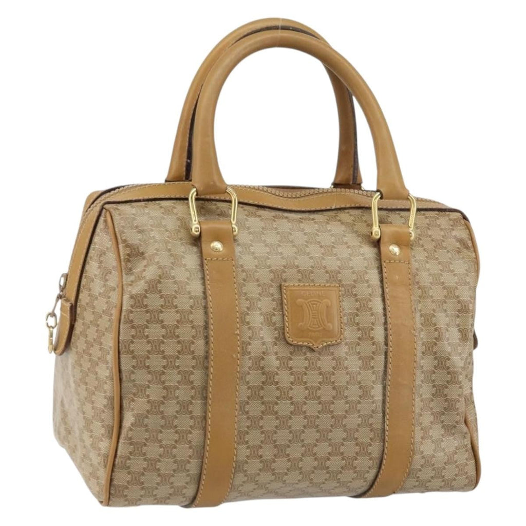 Celine Vintage Macadam Handbag Canvas And Leather Beige Canvas Handbag (Authentic Pre-Loved)