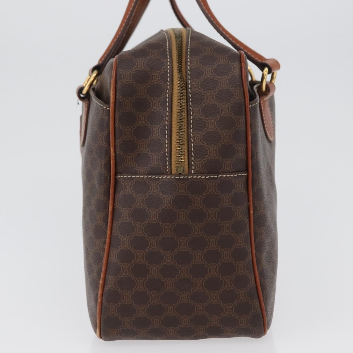 Celine Vintage Macadam Handbag Canvas And Leather Brown Canvas Handbag (Authentic Pre-Loved)