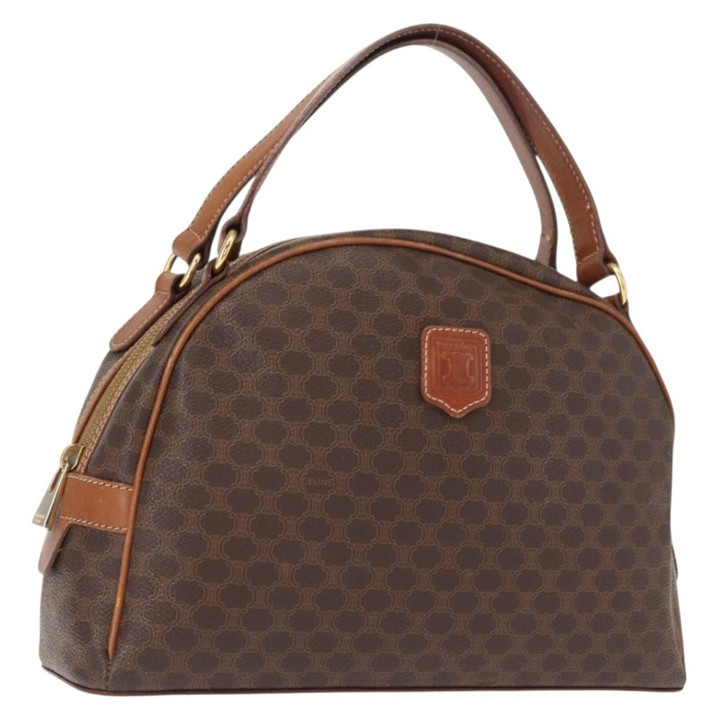 Celine Vintage Macadam Handbag Canvas And Leather Brown Canvas Handbag (Authentic Pre-Loved)