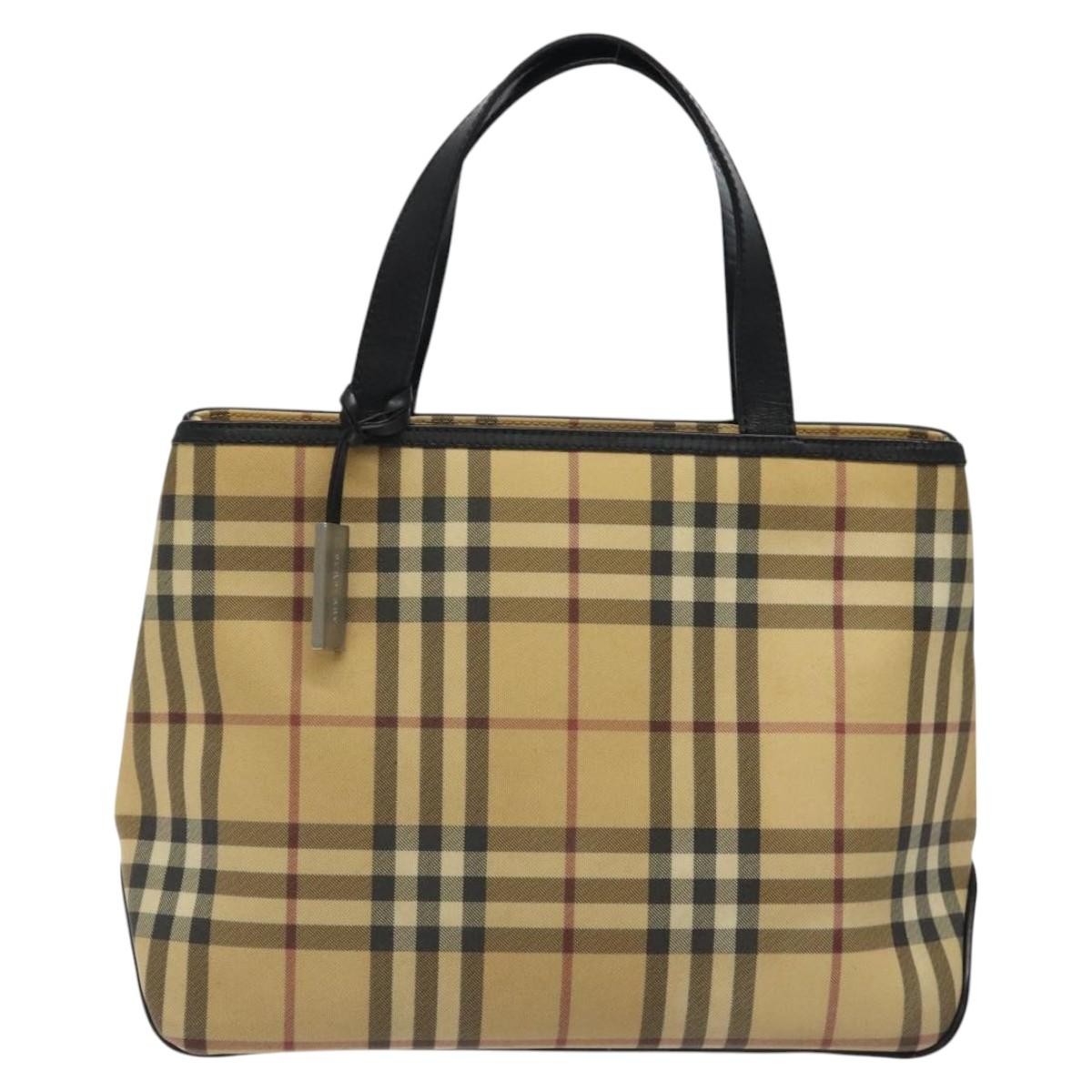Burberry Nova Check Handbag Nova Check Canvas And Leather Beige Canvas Handbag (Authentic Pre-Loved)
