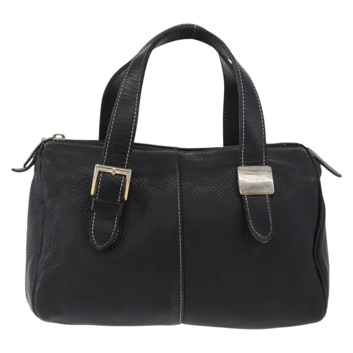 Burberry Vintage Handbag Leather Black Leather Handbag (Authentic Pre-Loved)