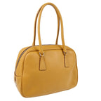 Prada Bowler Bag Saffiano Leather Beige Leather Handbag (Authentic Pre-Loved)