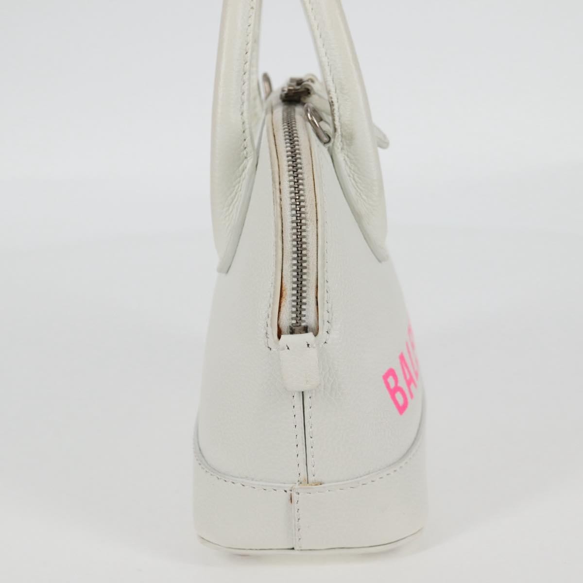 Balenciaga Logo Ville Bag Leather White Leather Handbag (Authentic Pre-Loved)