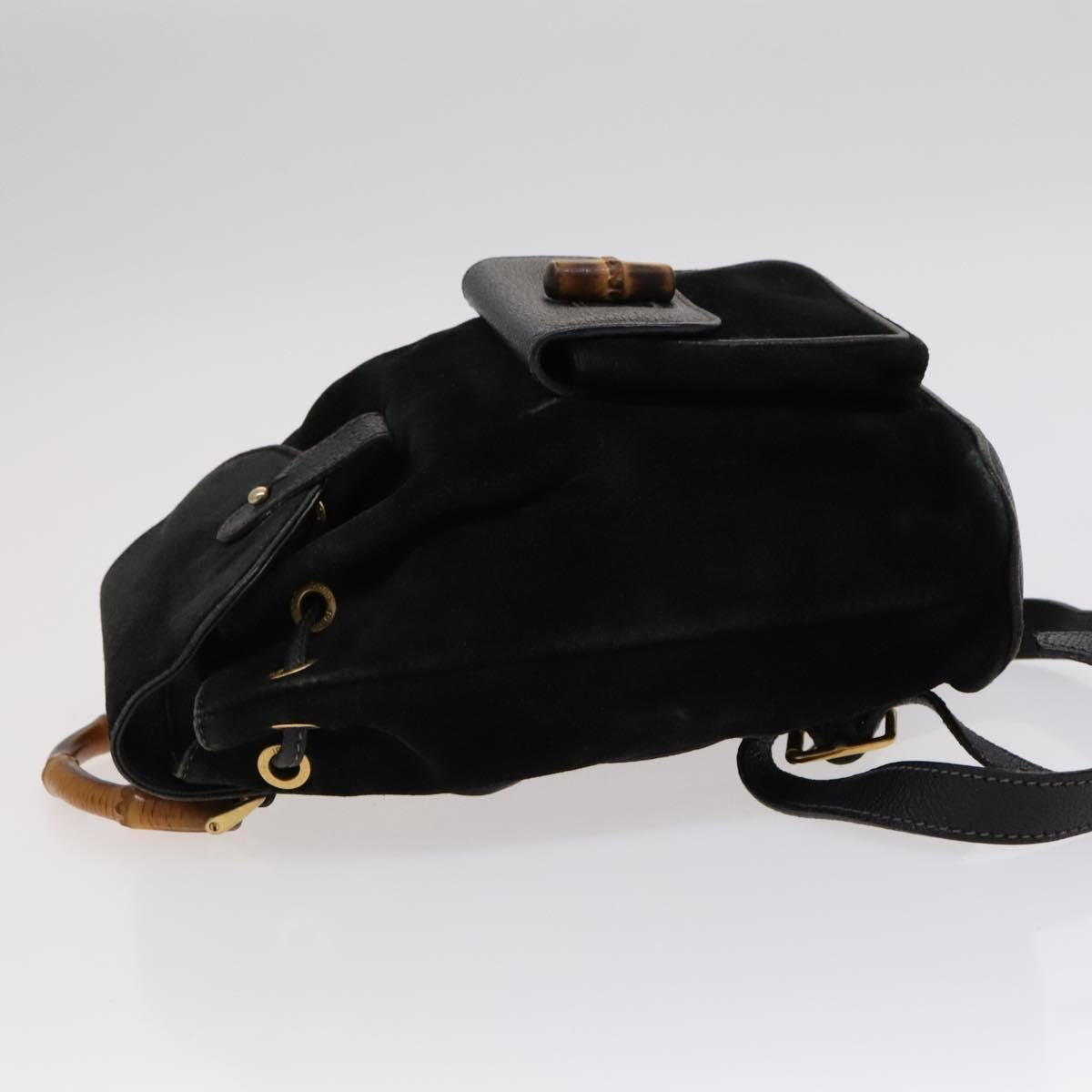 Gucci Gucci Bamboo Backpack Daim Black Suede Backpack Bag (Authentic Pre-Loved)