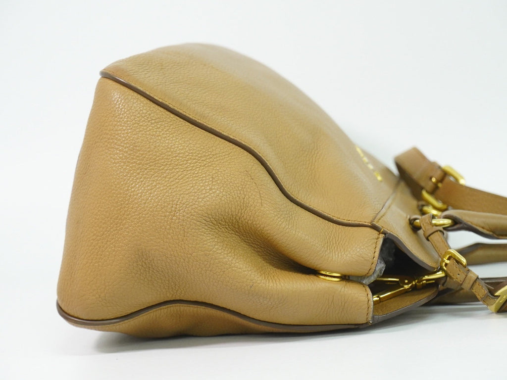 Prada Vintage Handbag Leather Beige Leather Handbag (Authentic Pre-Loved)