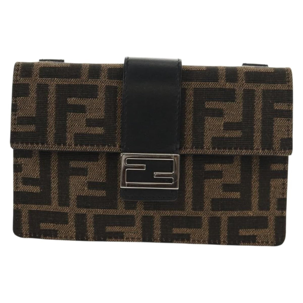 Fendi Baguette Convertible Belt Bag Zucca Canvas Black Canvas Bag (Authentic Pre-Loved)