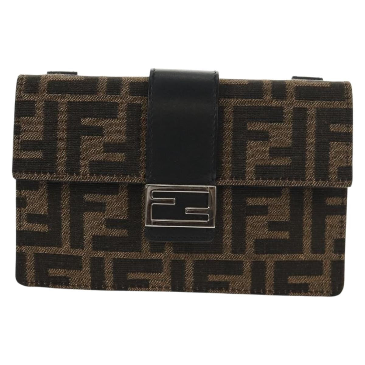 Fendi Baguette Convertible Belt Bag Zucca Canvas Black Canvas Bag (Authentic Pre-Loved)