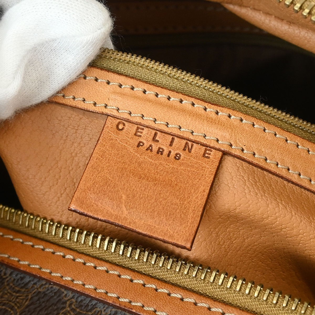 Celine C Macadam Handbag Canvas Brown Canvas Handbag (Authentic Pre-Loved)