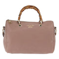 Gucci Bamboo Shopper Tote Leather Pink Leather Handbag (Authentic Pre-Loved)