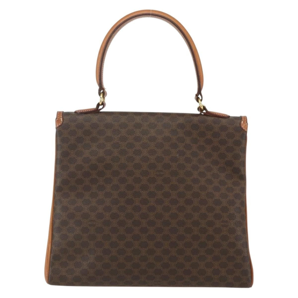 Celine Vintage Macadam Handbag Canvas And Leather Brown Canvas Handbag (Authentic Pre-Loved)