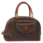 Celine Macadam Handbag Macadam With Leather Brown Canvas Handbag (Authentic Pre-Loved)