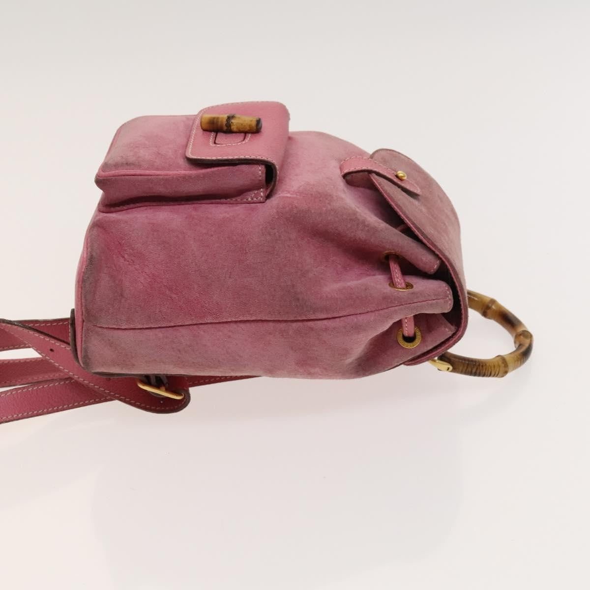 Gucci Gucci Bamboo Backpack Daim Pink Suede Backpack Bag (Authentic Pre-Loved)