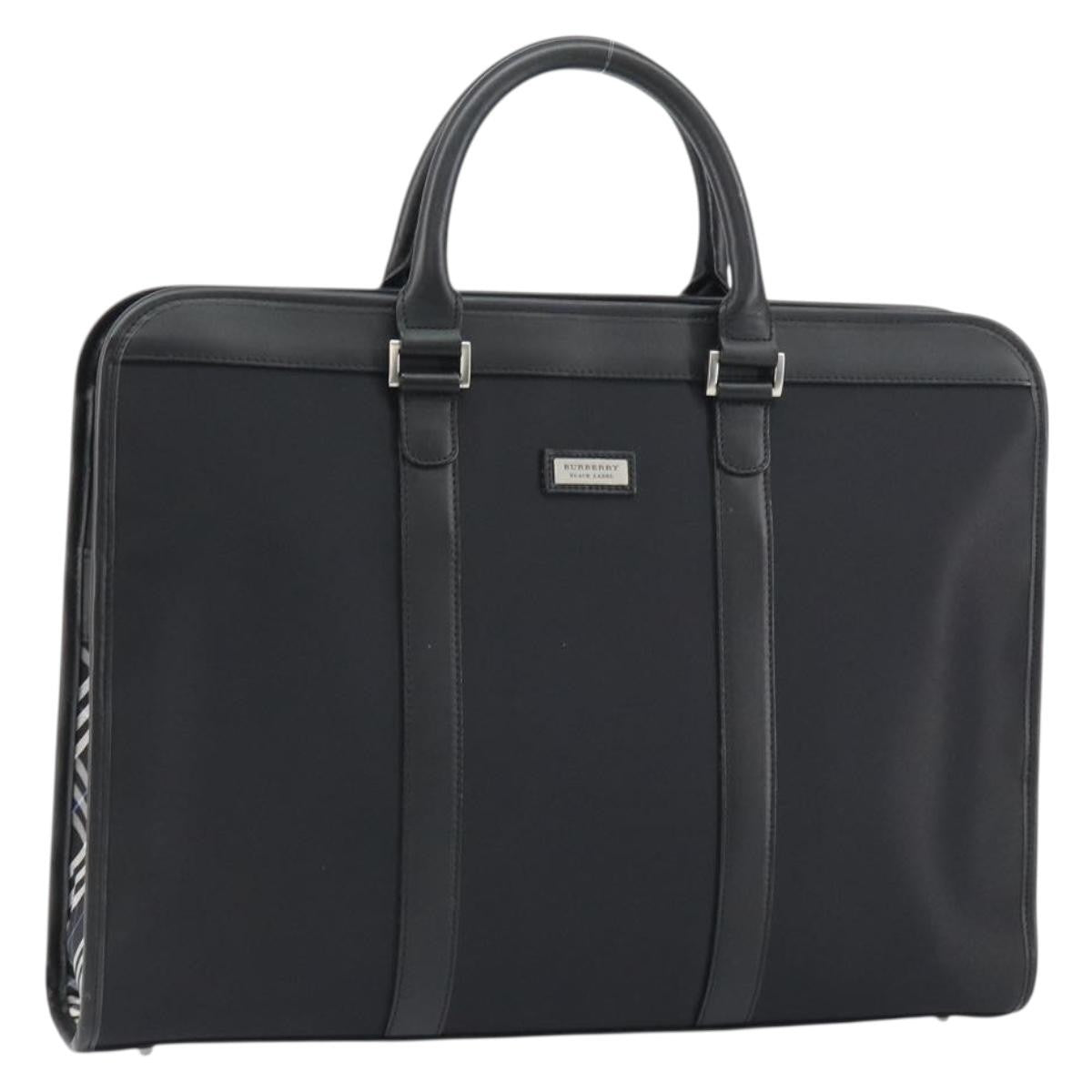 Burberry Black Label Business Bag Nylon Black Nylon Handbag (Authentic Pre-Loved)
