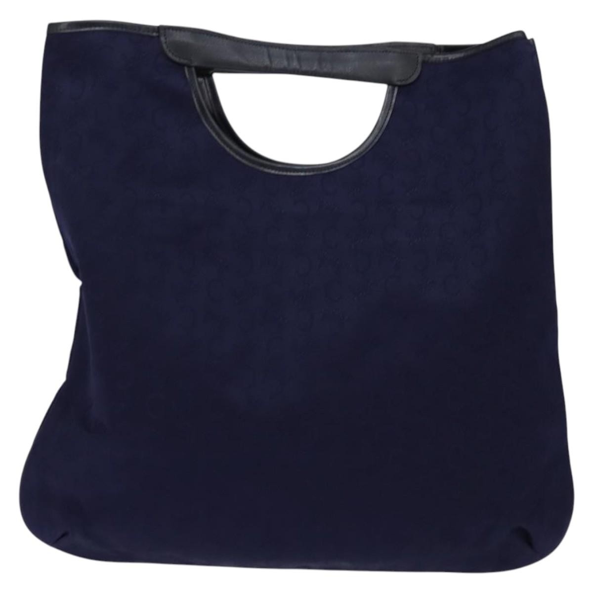 Celine C Sulky Handbag Canvas Navy Canvas Handbag (Authentic Pre-Loved)