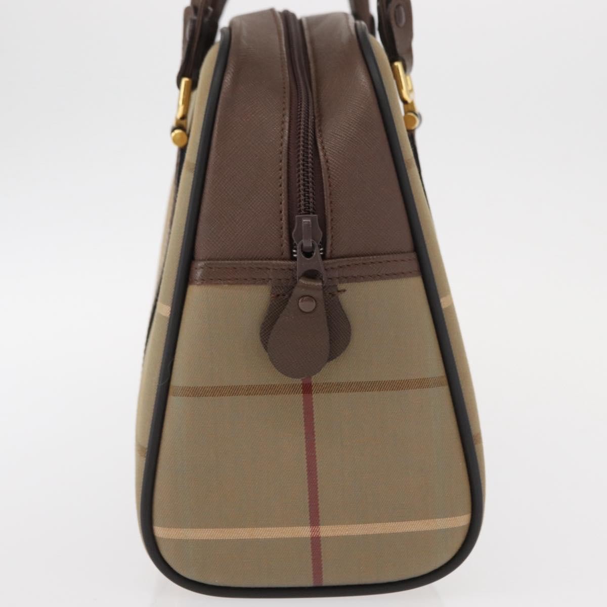 Burberry Nova Check Boston Bag Canvas Beige Canvas Handbag (Authentic Pre-Loved)