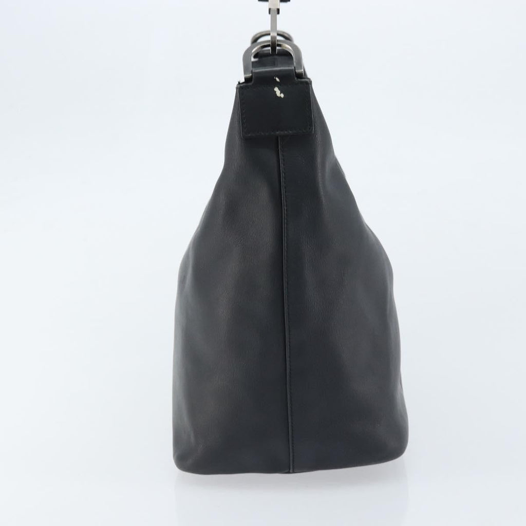 Gucci Vintage Bamboo Hobo Leather Black Leather Handbag (Authentic Pre-Loved)